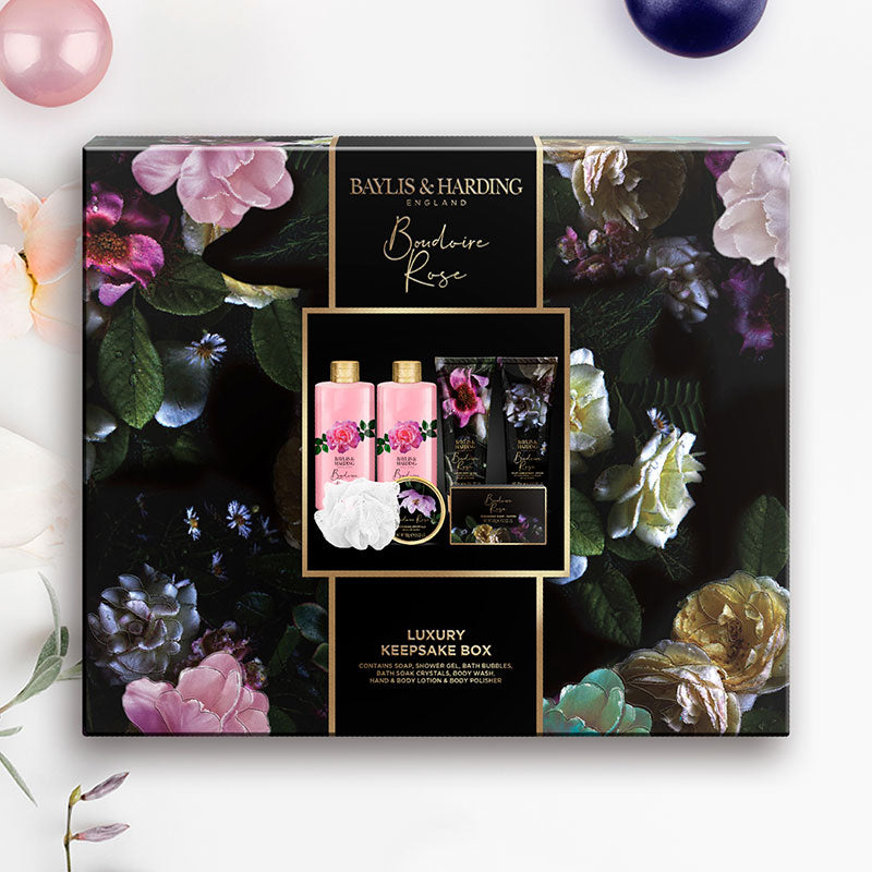 Baylis & Harding Boudoire Rose Keep Sake Box, Gift Set