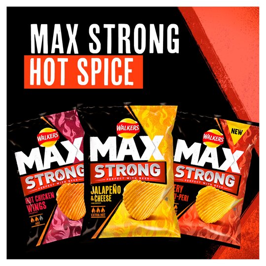 Walkers Max Strong Hot Chicken Wings Crisps150g