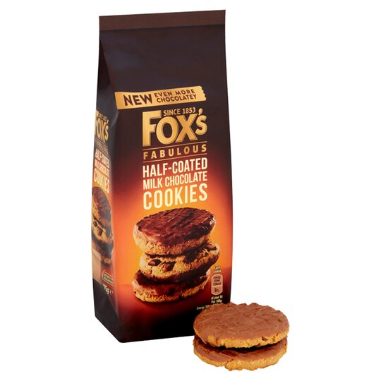 Fox's Half Coated Milk Chocolate Cookies 175G