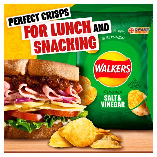 Walkers Salt & Vinegar Crisps 6X25g