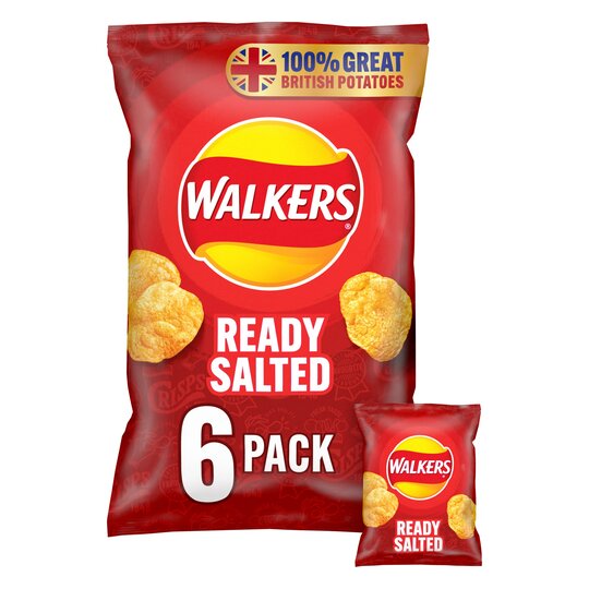 Walkers Ready Salted Crisps 6X25g