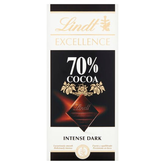 Lindt Excellence Dark 70% Cocoa Chocolate Bar 100G