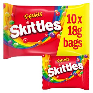 Skittles Fruits Sweets Fun Size Bags Multipack 10x18g