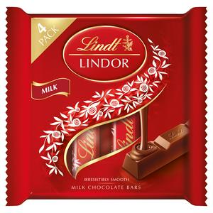 Lindt Lindor Milk Chocolate Bars 4x25g