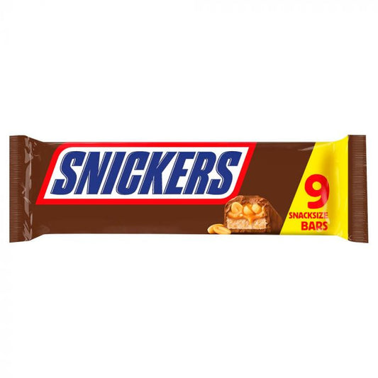 Snickers Chocolate Snack Size Bars 9 Pack 319.5g