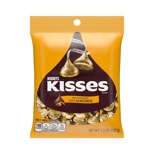 Hershey’s Kisses Milk Chocolate With Almonds Share Bag 150g