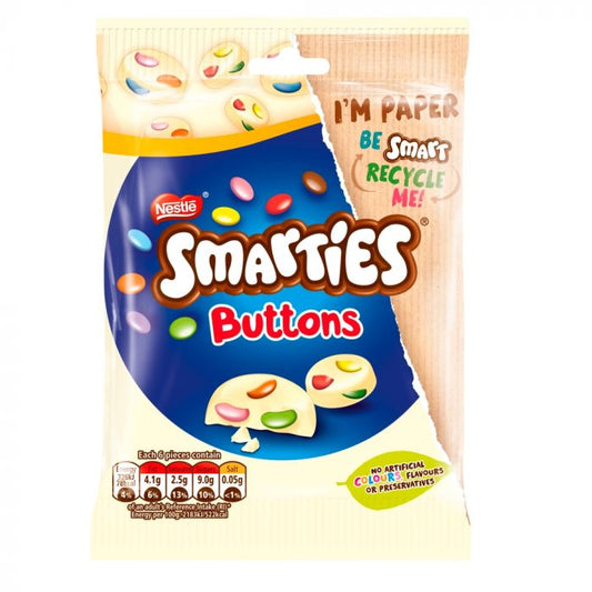 Smarties Buttons White Chocolate Sharing Pouch 90g