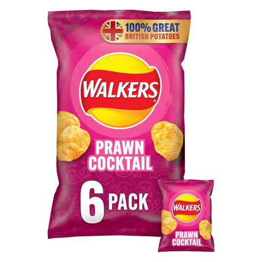 Walkers Prawn Cocktail Crisps 6X25g