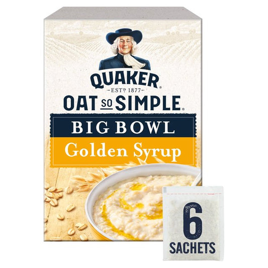 Quaker Oat So Simple Big Bowl Golden Syrup Porridge Sachets 6x49.6g