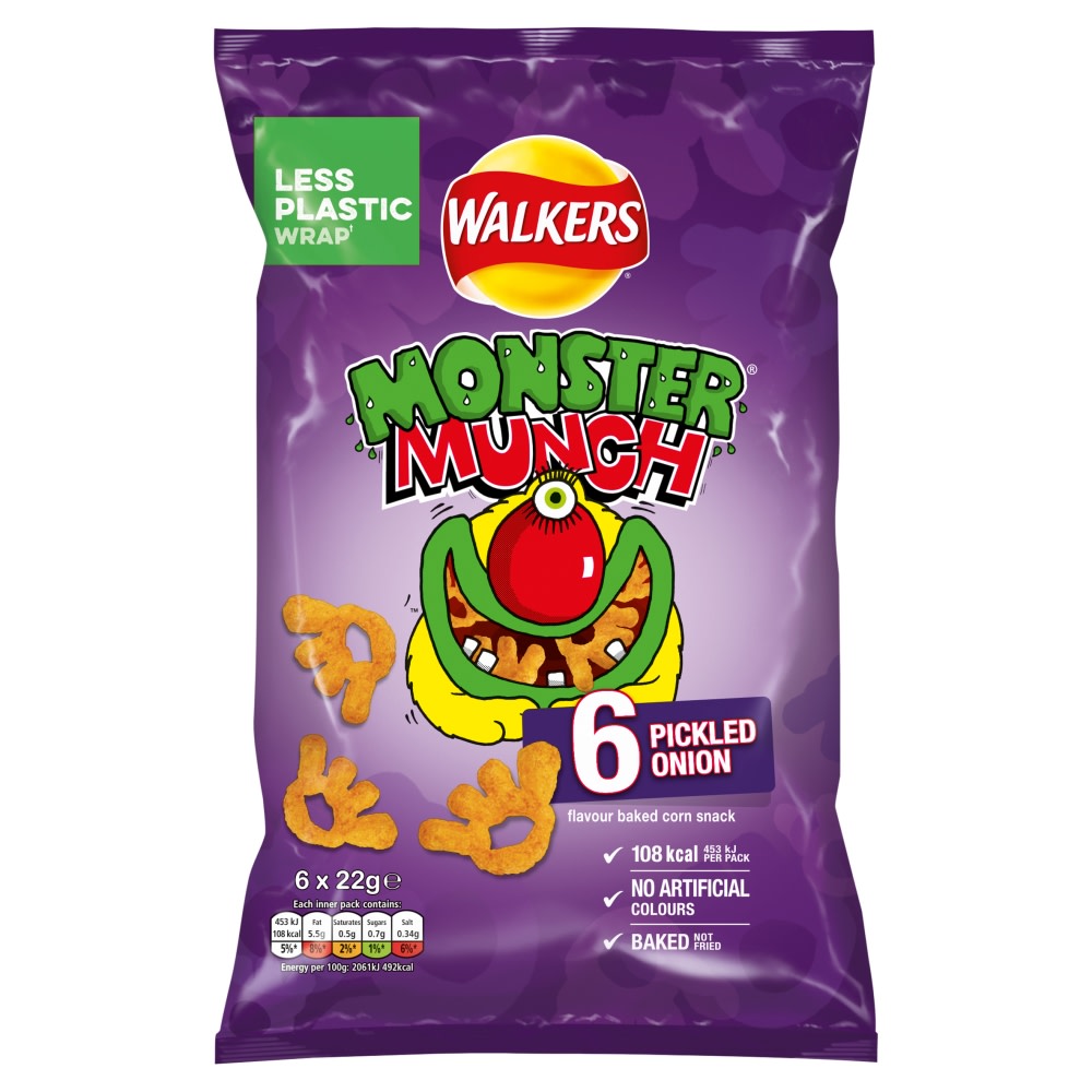 Walkers Monster Munch Pickled Onion 6x22g