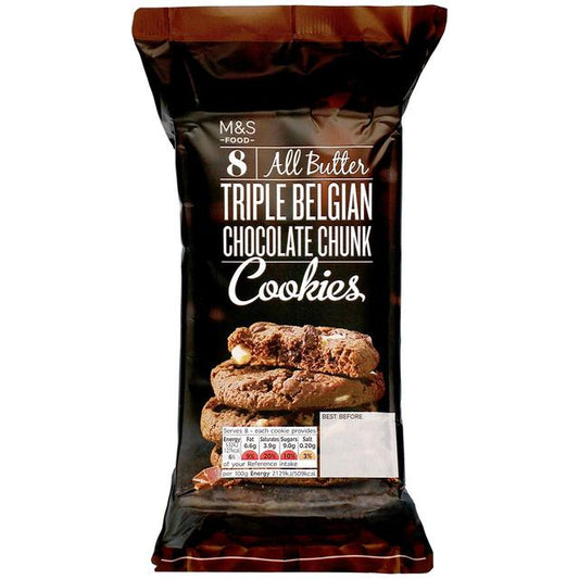 M&S Triple Belgian Chocolate Chunk Cookies 200g