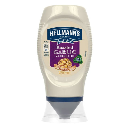 Hellmann's Roasted Garlic Squeezy Mayonnaise 250ml