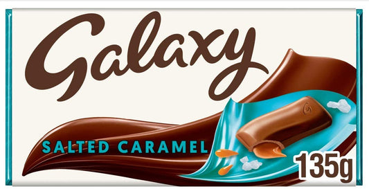 Galaxy Salted Caramel Chocolate Bar, Chocolate Gifts, Milk Chocolate, 135 g