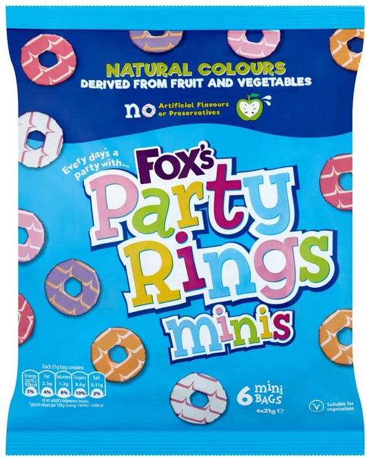 Fox's Party Rings Minis Biscuit Bags, 126g