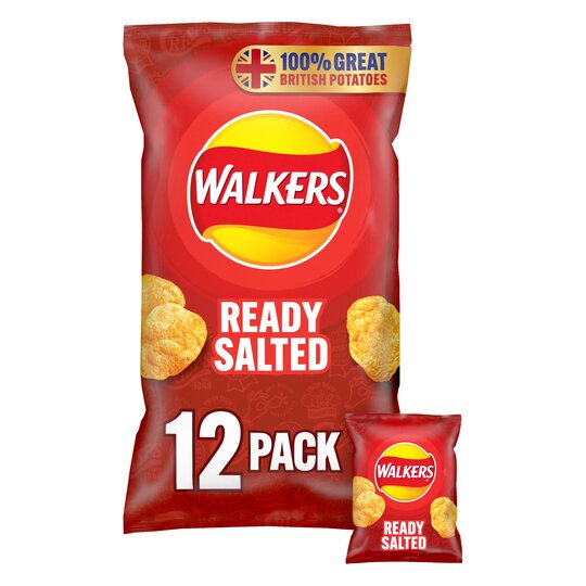 Walkers Ready Salted Crisps 12 X 25G