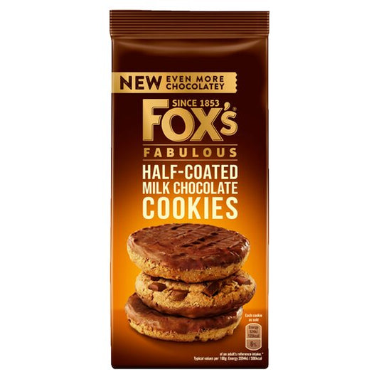 Fox's Half Coated Milk Chocolate Cookies 175G