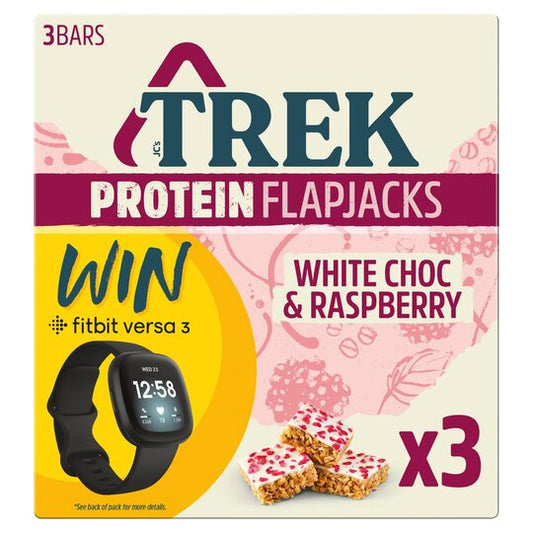 Trek White Chocolate & Raspberry Protein Flapjacks 3X50g