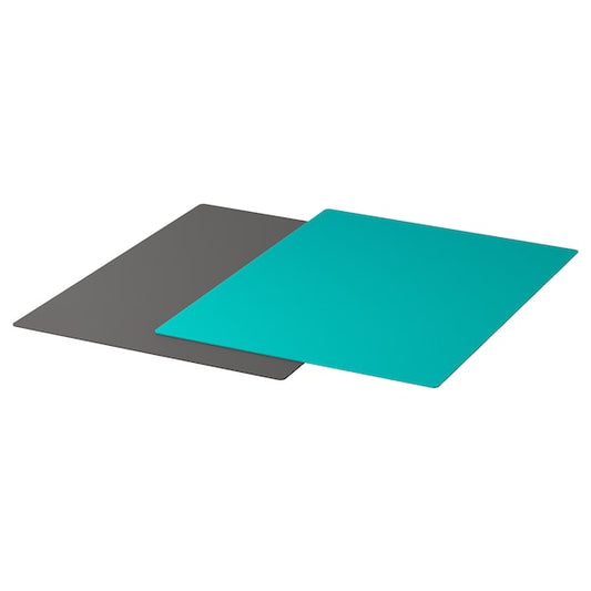 FINFÖRDELA Bendable chopping board, dark grey/dark turquoise28x36 cm