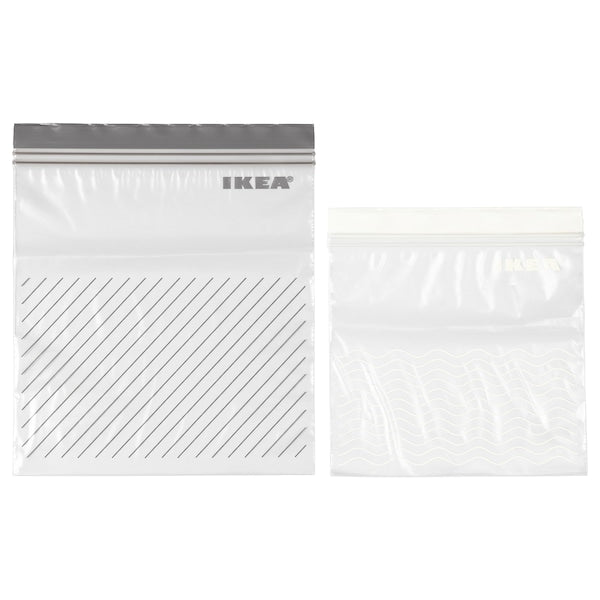 ISTAD Resealable bag, grey/white - 50 bags