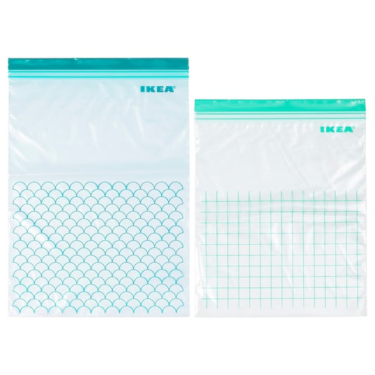 ISTAD Resealable bag, turquoise/light turquoise - 30 bags