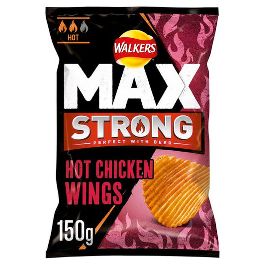 Walkers Max Strong Hot Chicken Wings Crisps150g